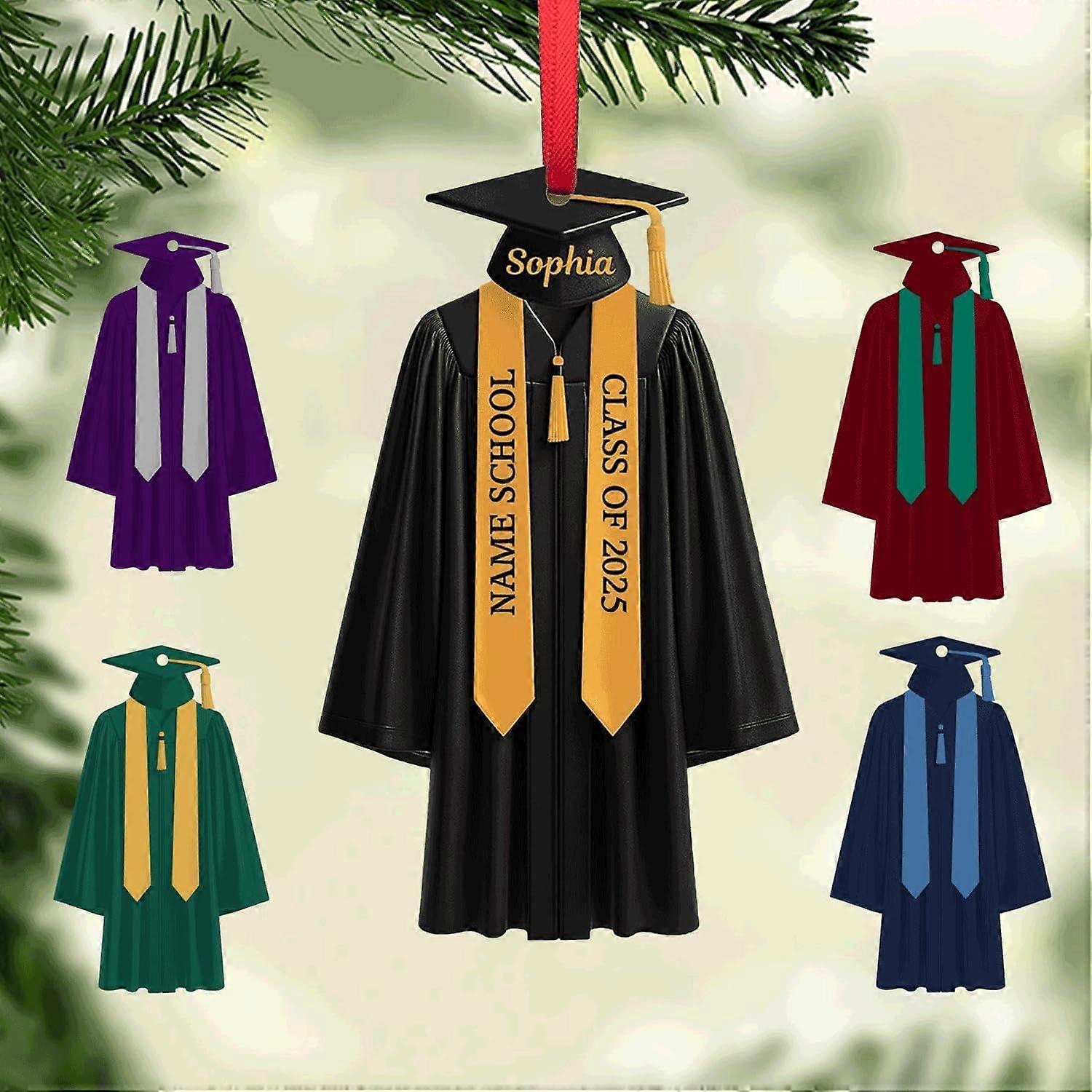 Graduation Ornament Class of 2025 with Full Name and Year Personalization, Acrylic Christmas Keepsake