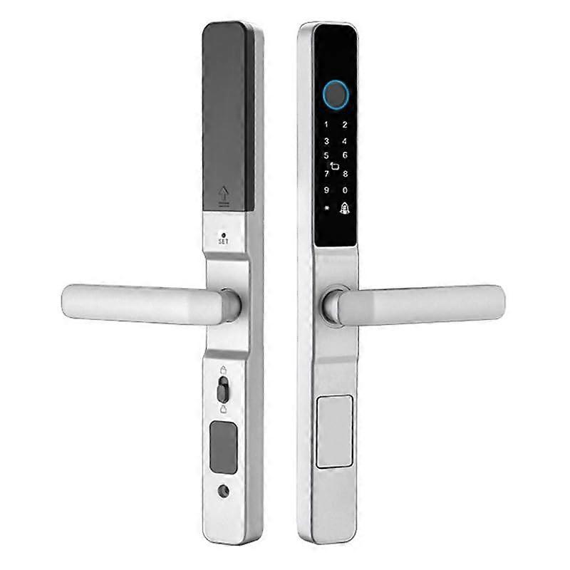 MS01 Smart Door Lock Keyless Entry with Fingerprint Keypad, Auto Lock, App Control, Silver