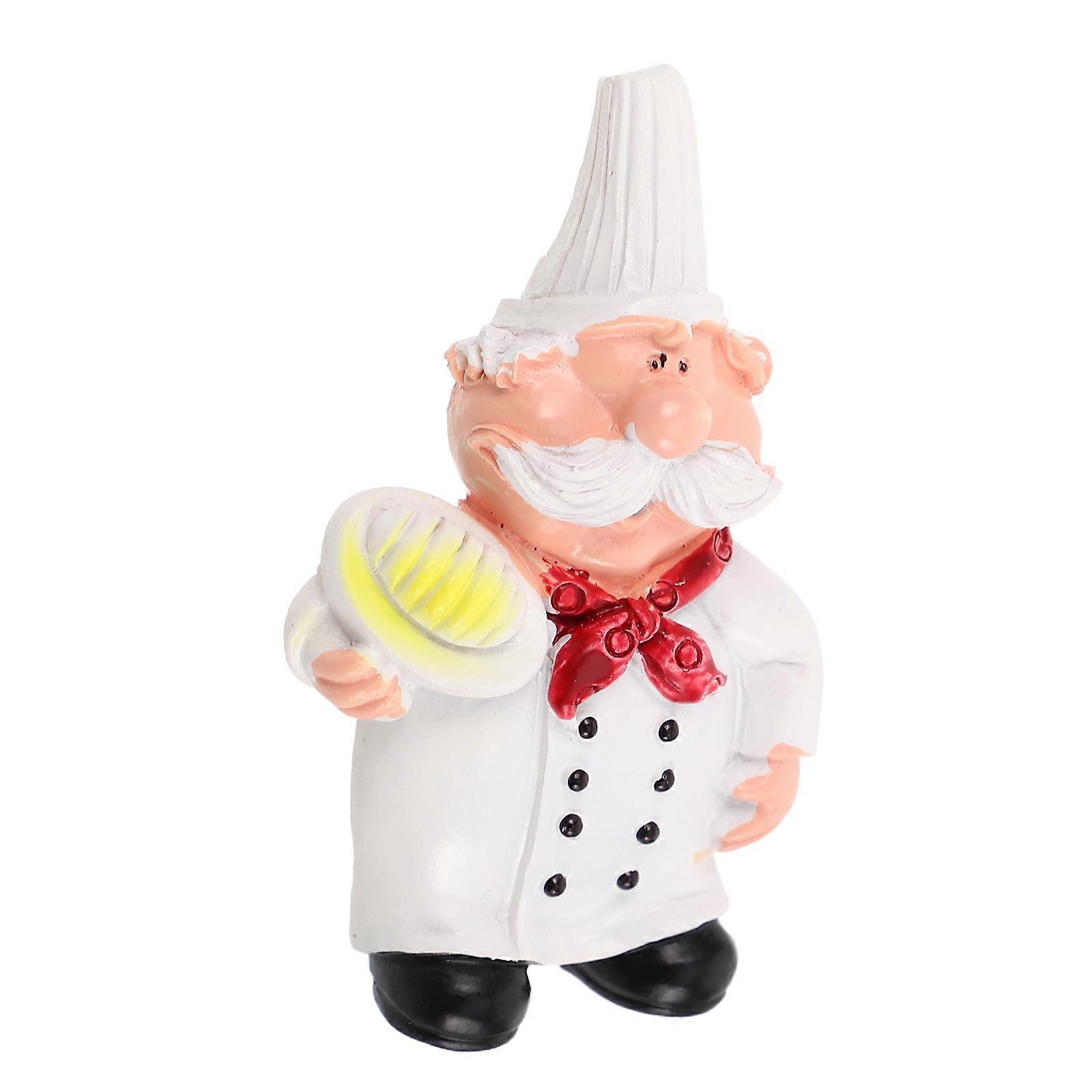 White Resin Chef Magnet for Refrigerator Kitchen Decor 3D Figurines