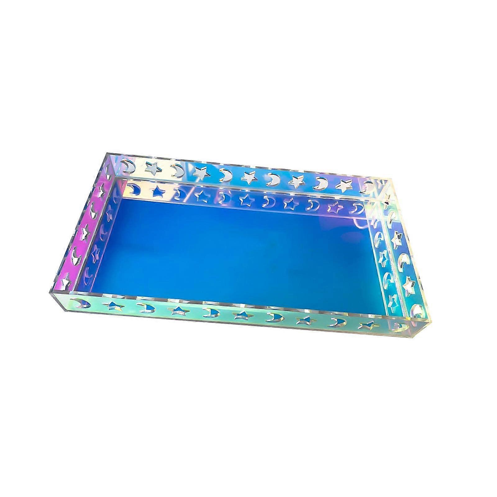 Iridescent Vanity Tray with Decorative Finish for Perfume Storage and Elegant Bathroom Countertop