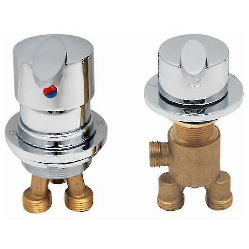 Bath split faucet for residential use with shower connection point.