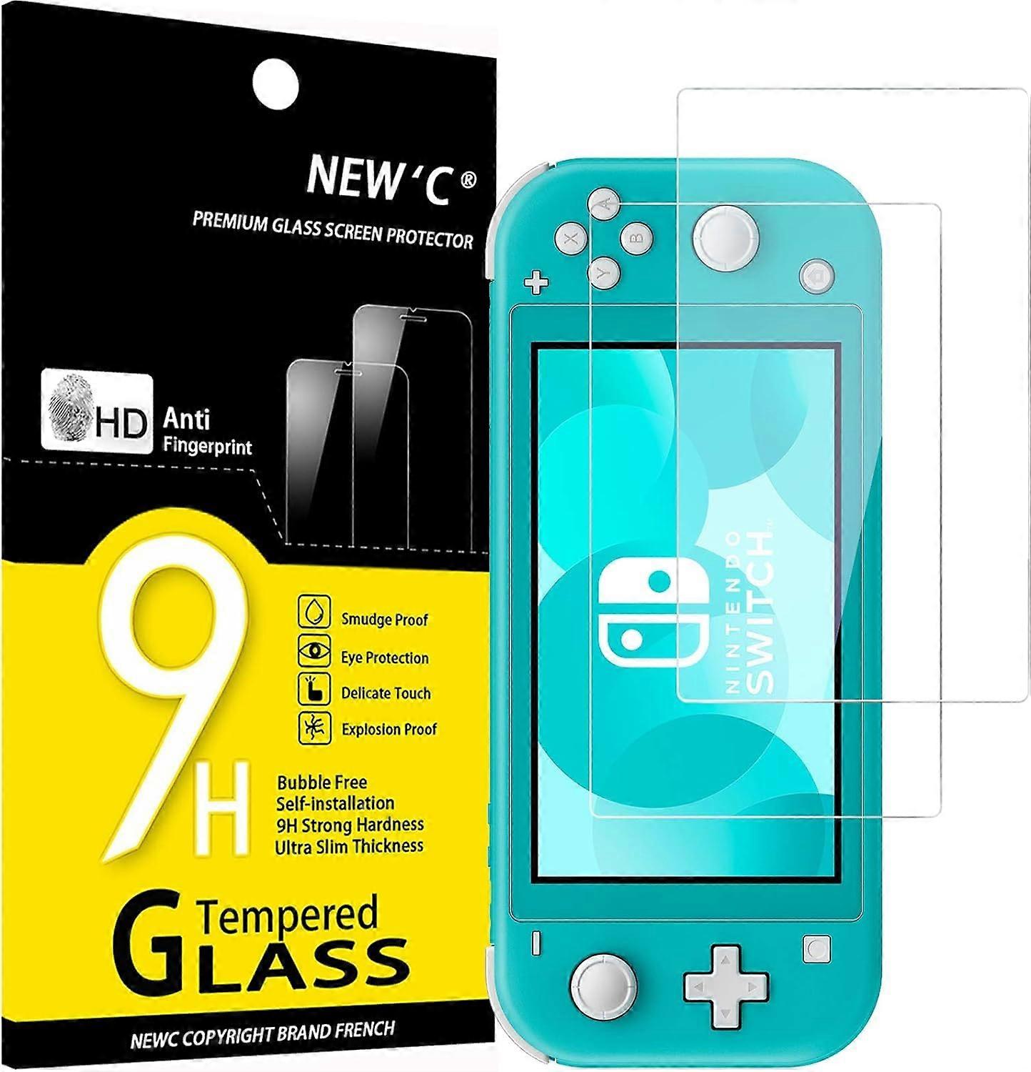 Pack of 2 Tempered Glass Screen Protector for Nintendo Switch Lite 9H Hardness AntiScratch Bubble