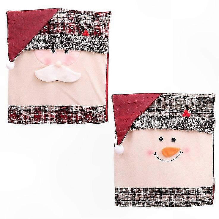 Festive Chair Covers for Square Stools, Set of 2, Red