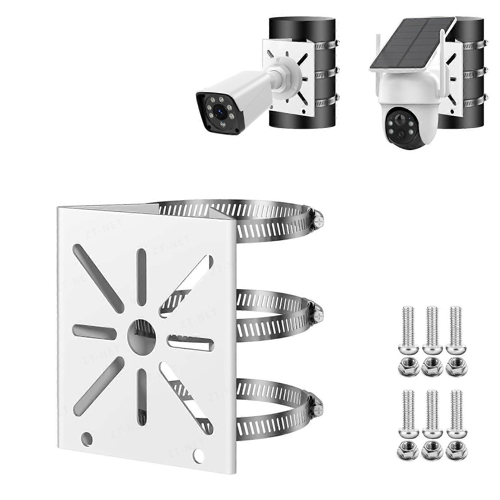 Security Camera Pole Mount Bracket, Universal Metal Adapter for CCTV PTZ Dome and Stage Lights