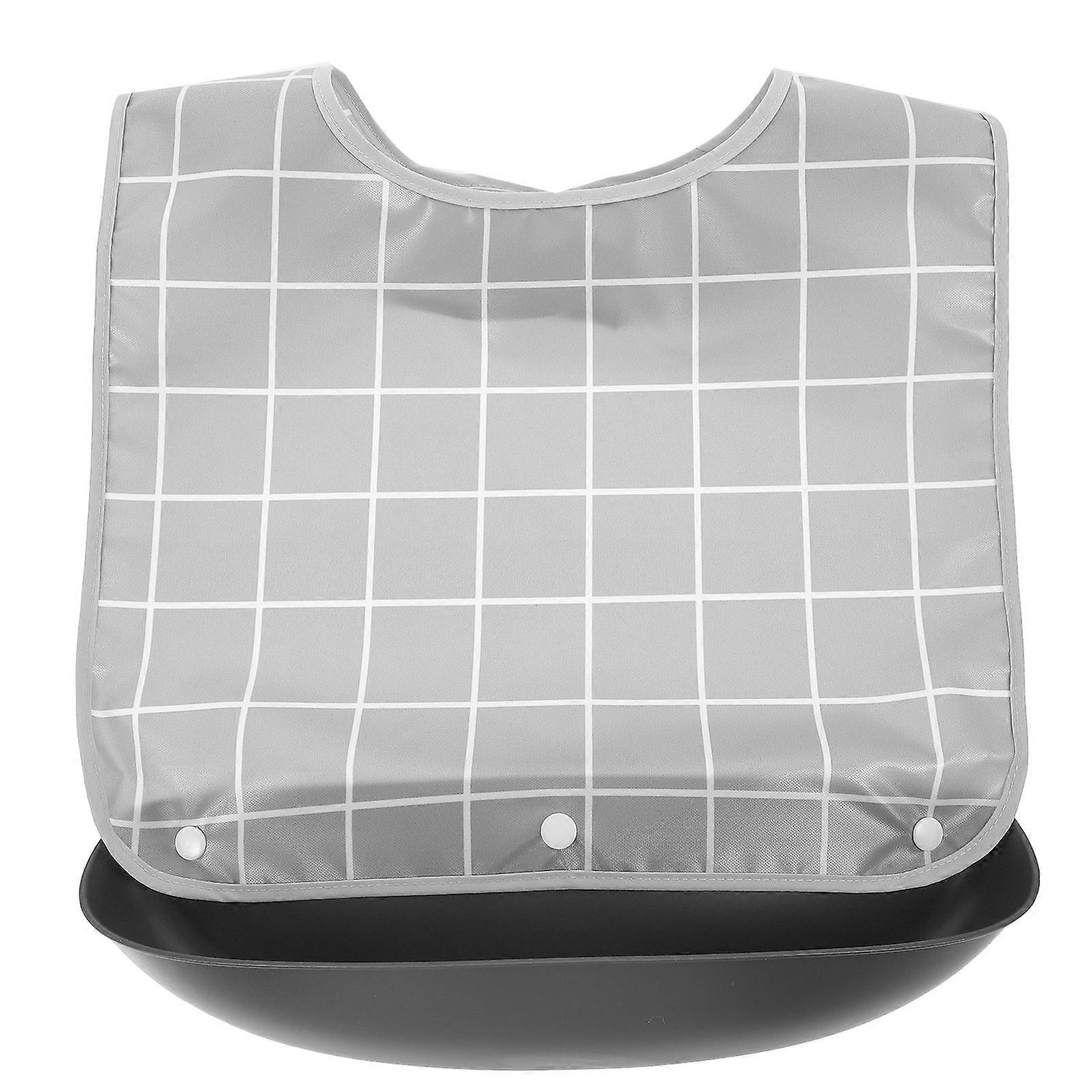 Protective Grey Waterproof Bib for Adults at Home Size L 1Set