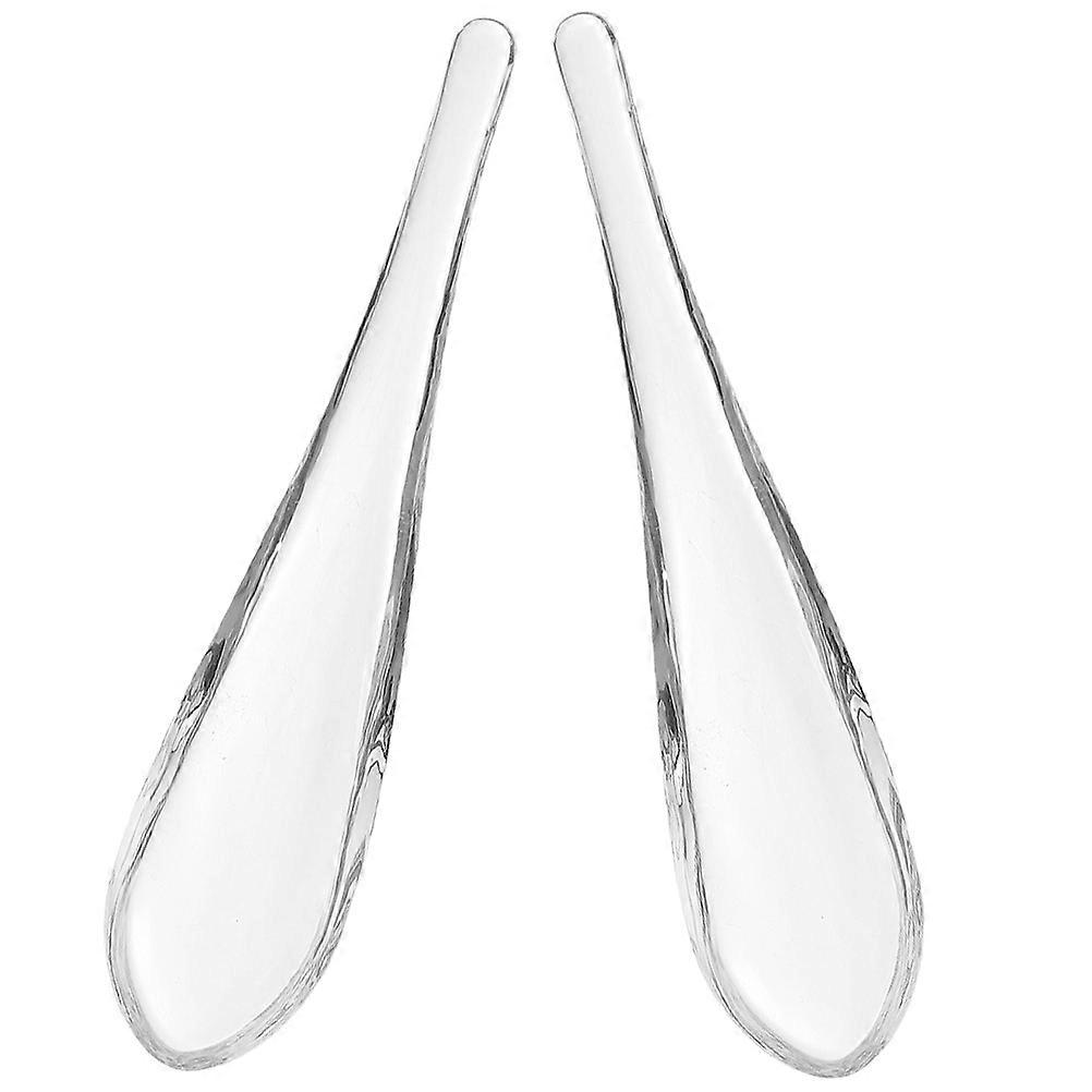 Glass Spoon for Kitchen Use with 2Pcs Clear Dinner Soup Spoons