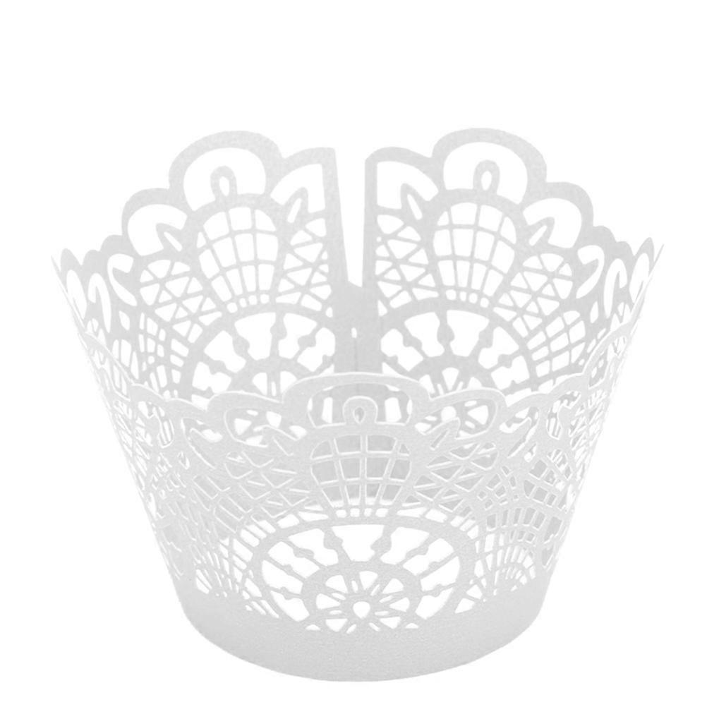 Cupcake Liners Paper Baking Cups for Cake Decoration 50Pcs White