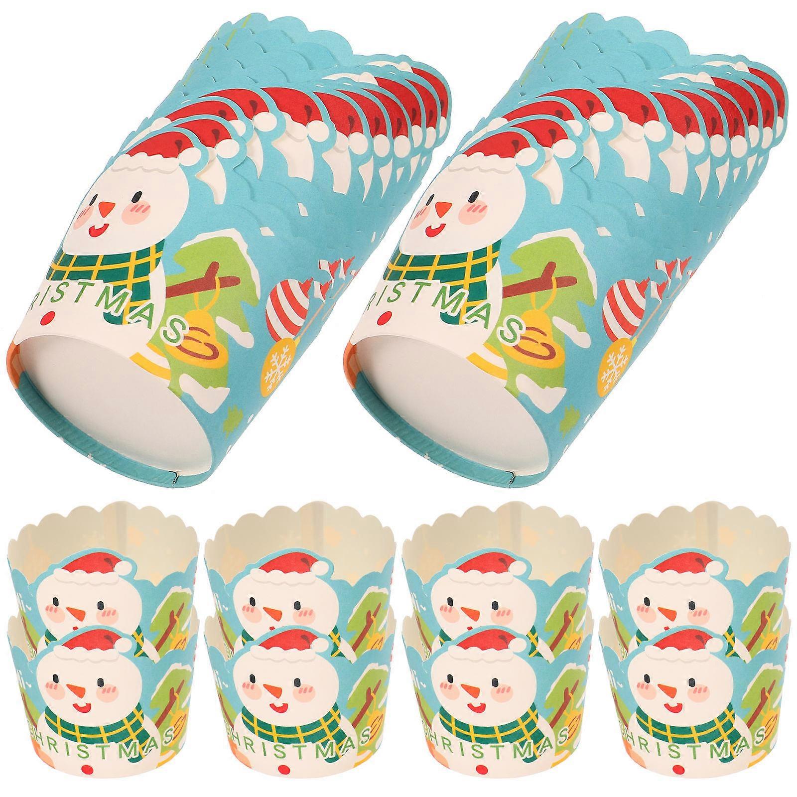 Christmas Cupcake Wrapper Paper Liners for 50Pcs Baking Accessories