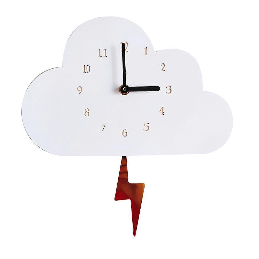 Wooden Cloud Shape Wall Clock for Home Use 1Pcs White Acrylic Clock