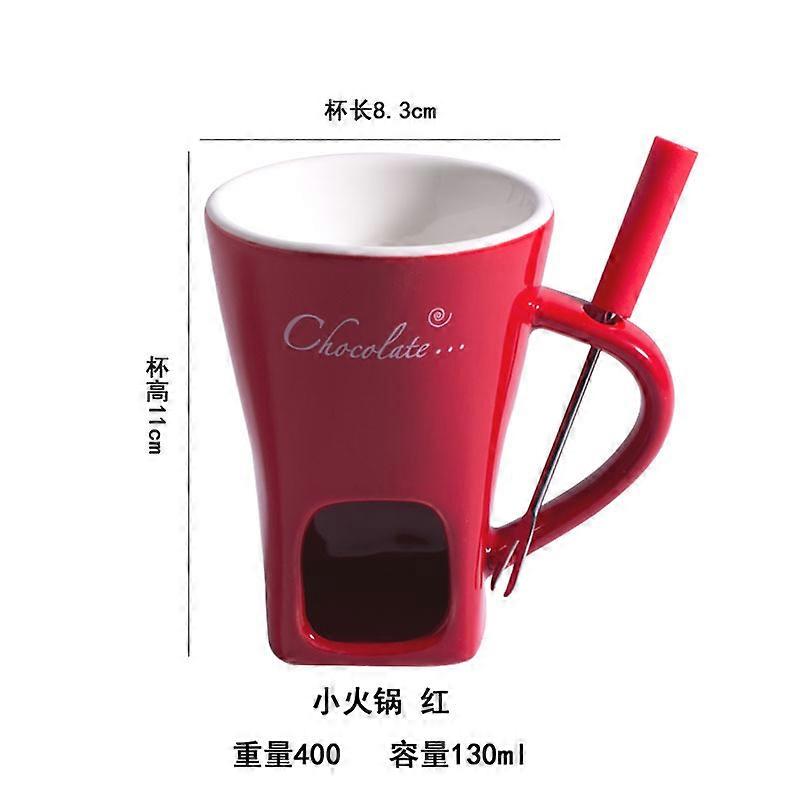 Fondue Pot Set for Chocolate Cheese with 4 Dipping Forks 350ml