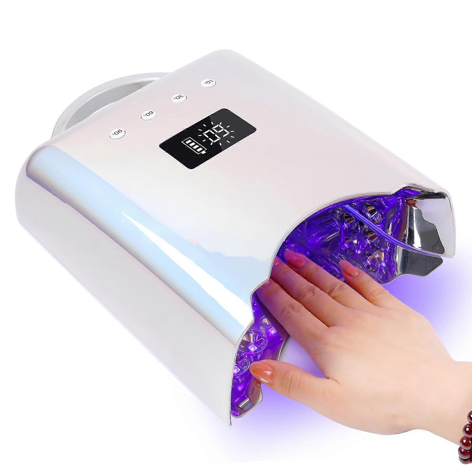 78W Cordless Rechargeable UV LED Nail Lamp with Auto Sensor and LCD Display for Fast Curing