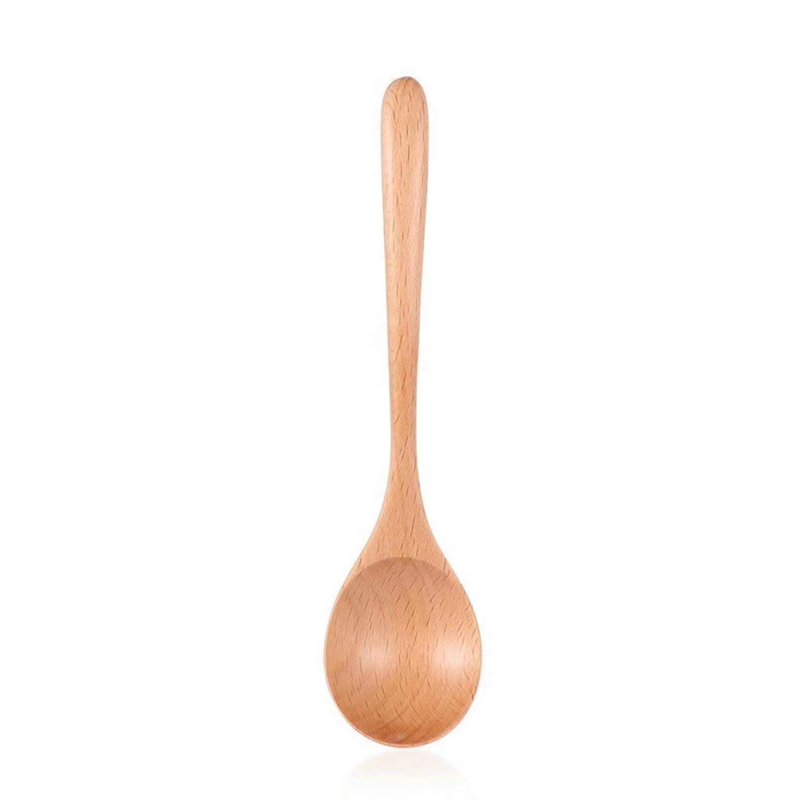 Wooden Spoon Natural Solid Teaspoon for Cooking and Serving, Durable Smooth Finish Kitchen Utensil