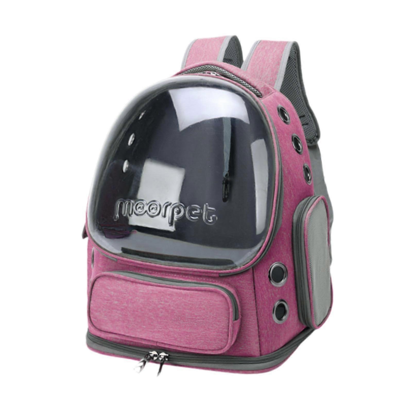 Cat Travel Backpack with Breathable Capsule Design and Clear Bubble Window, Large Capacity, Pink