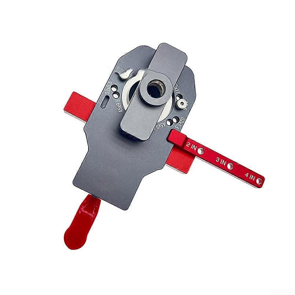 35mm Hinge Hole Punch Set with Limit Block for Precise Cabinet Door Installation, Red and Gray