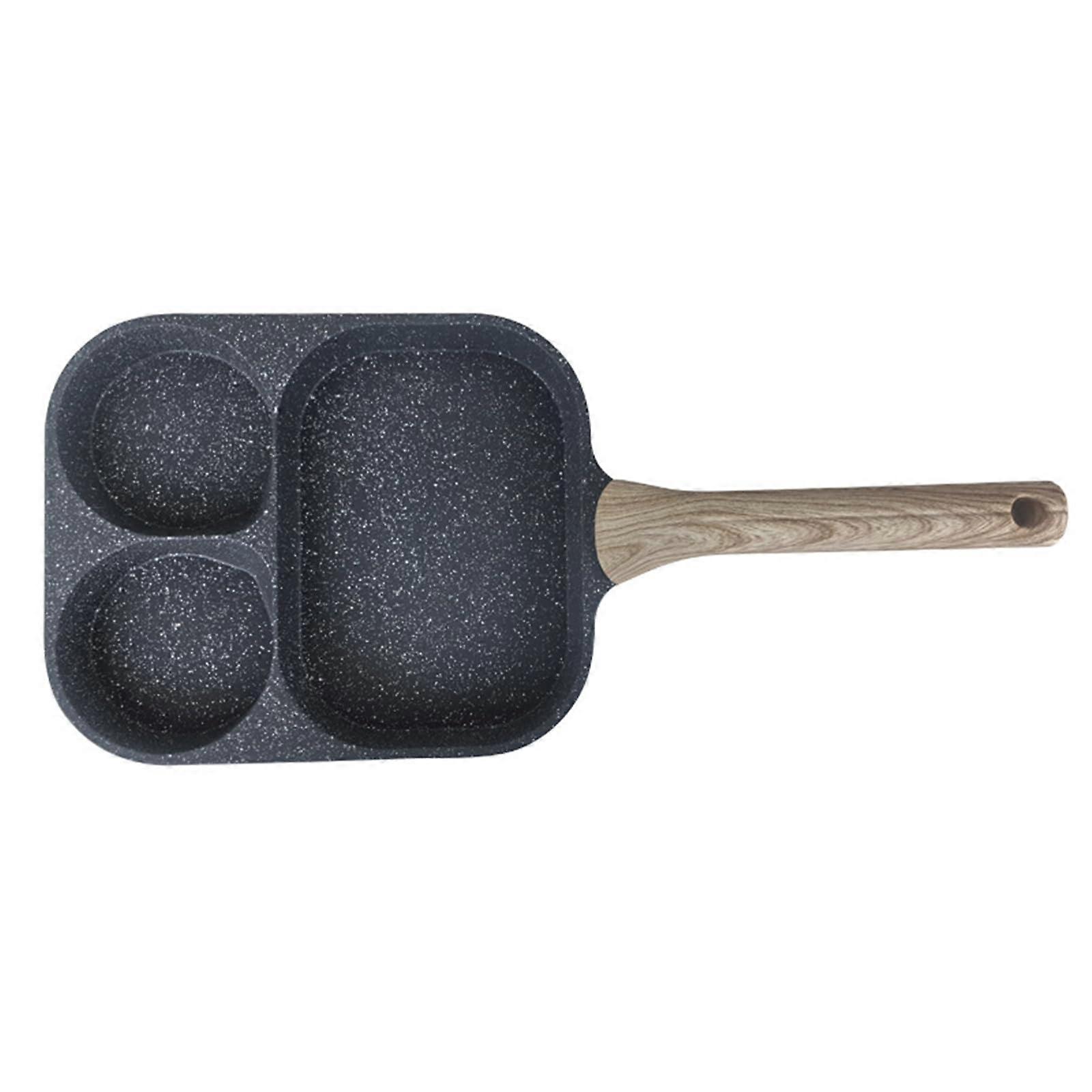 Nonstick Grill Pan with ThreeSection Design for Eggs Burgers Steaks, Square Griddle Pan