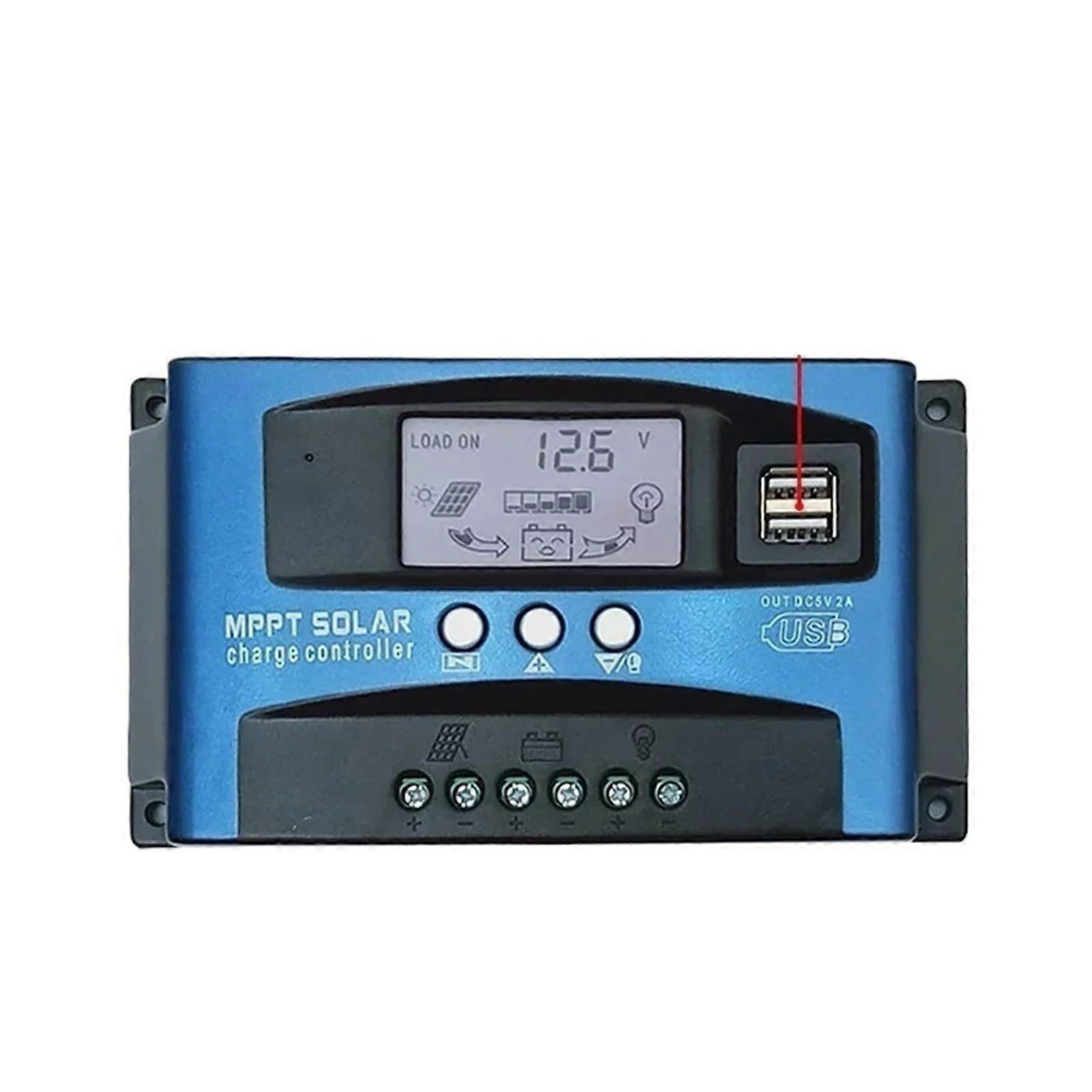 100A MPPT Solar Charge Controller with Automatic Tracking, LCD Display and Battery Protection