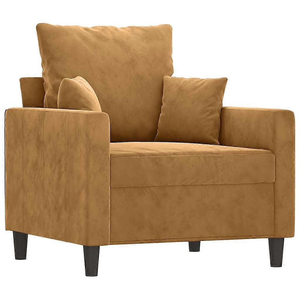 vidaXL Fauteuil 60 cm fluweel bruin