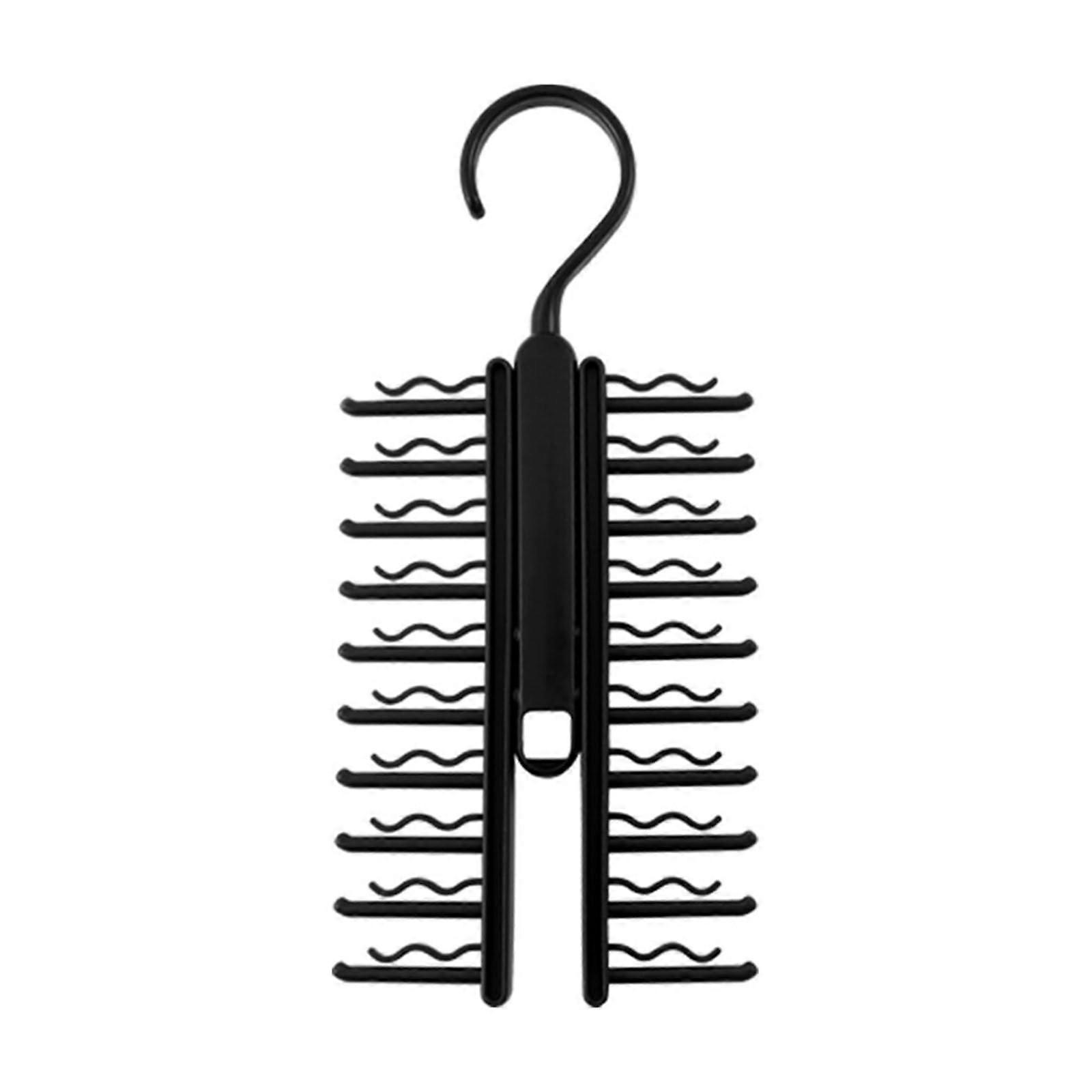 20 Clip Tie Rack for Closet with Secure Locking Clips, SpaceSaving Professional Tie Organizer