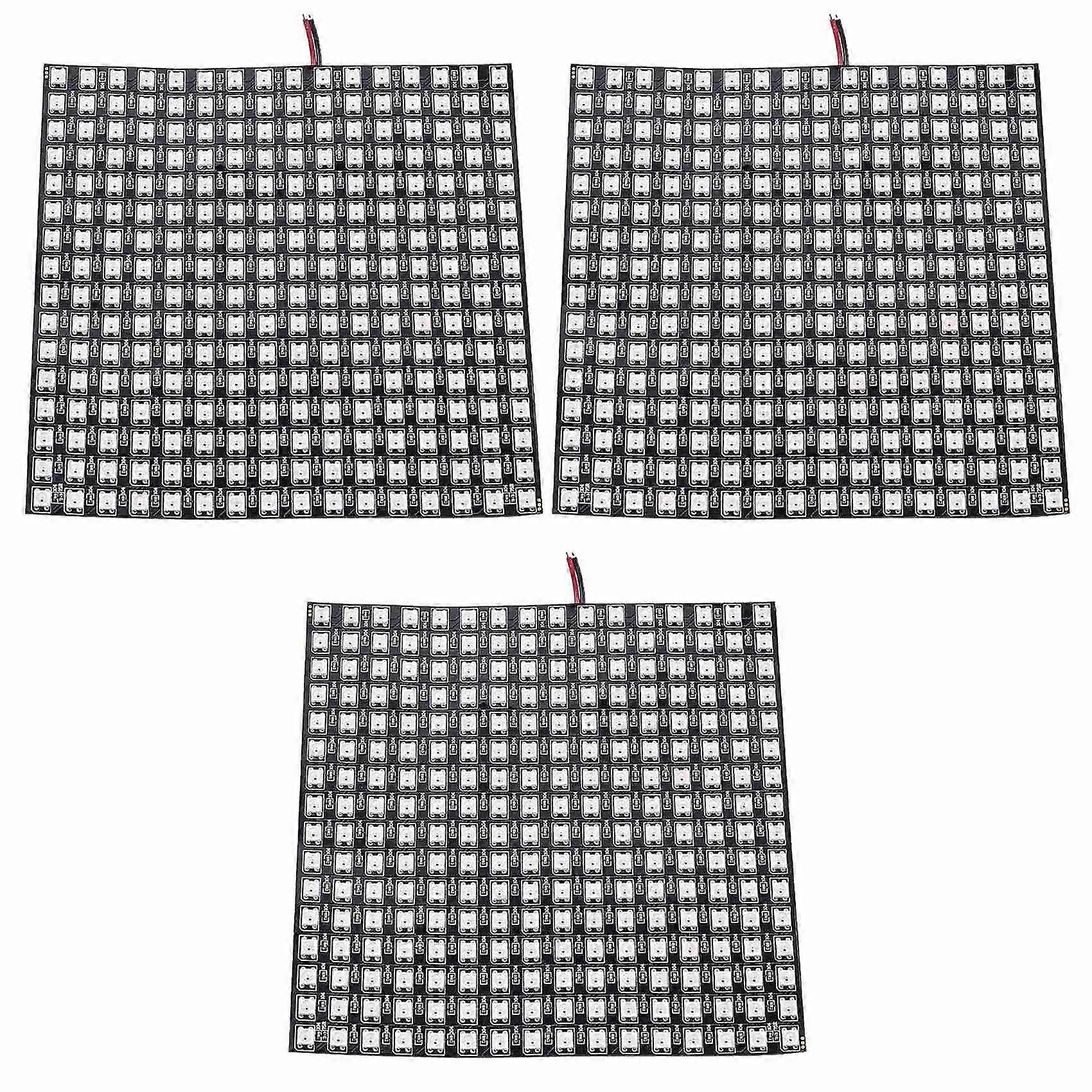 3X WS2812B LED RGB Flexible Pixel Panel 16X16 Individually Addressable Panel Light LED Module Matrix Screen