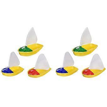 6Pcs Bath Boat Toy Plastic Sailboats Toys Bathtub Sailing Boat Toys for Kids (Multicolor Small+Middle+Large Size)