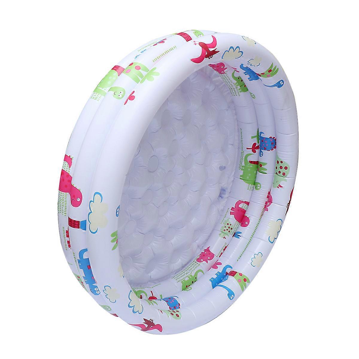 Inflatable Round Pool for Children 1Set with Pump White PVC