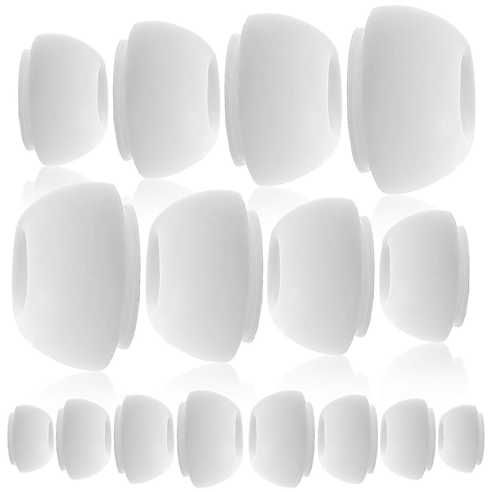 Silicone Ear Tips Ear Inserts Replacement 8Pairs for Earbuds White Compatible
