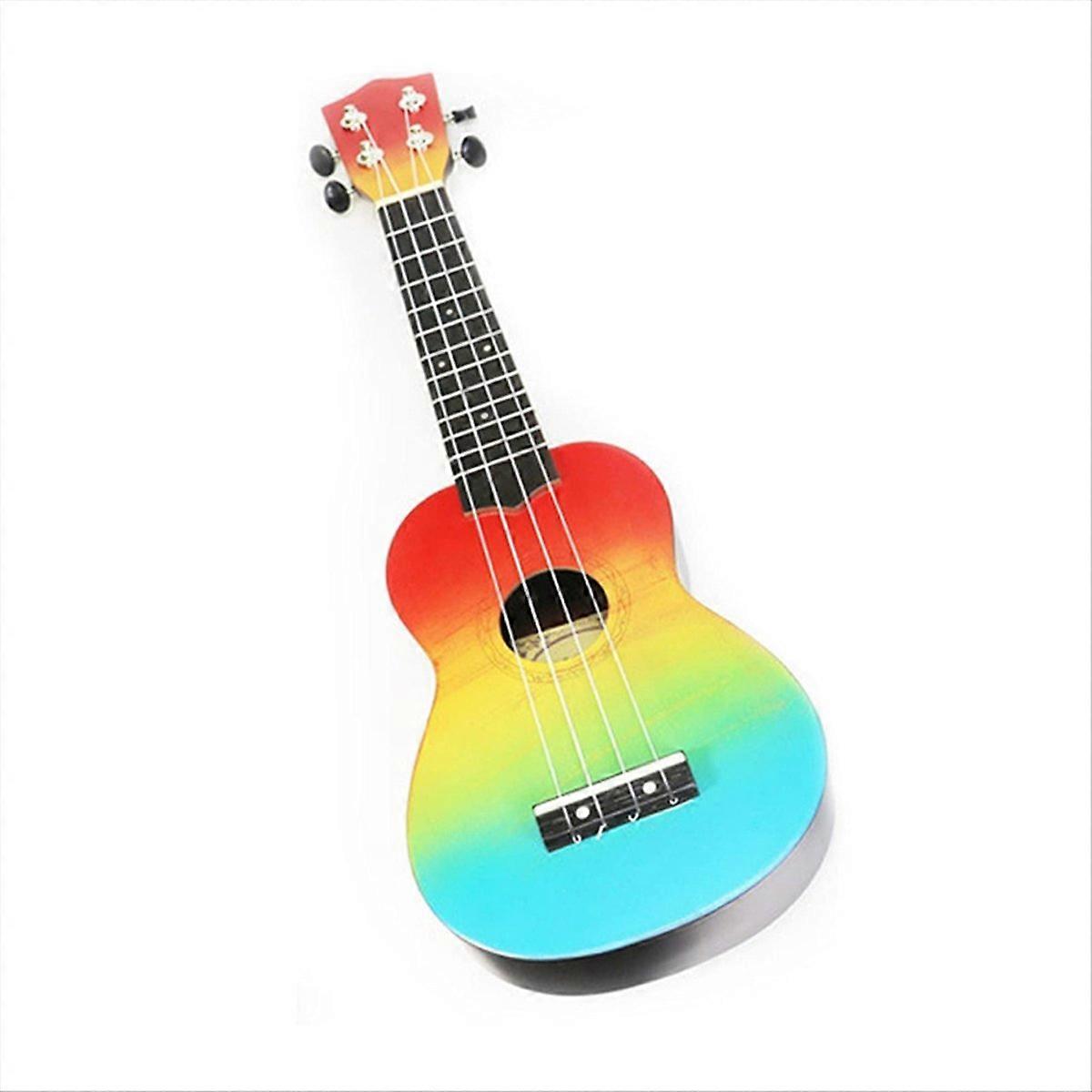Sopran Ukulele 21" Trä Uklele Hawaiiansk gitarr Studenter Barn Gitarr Regnbåge