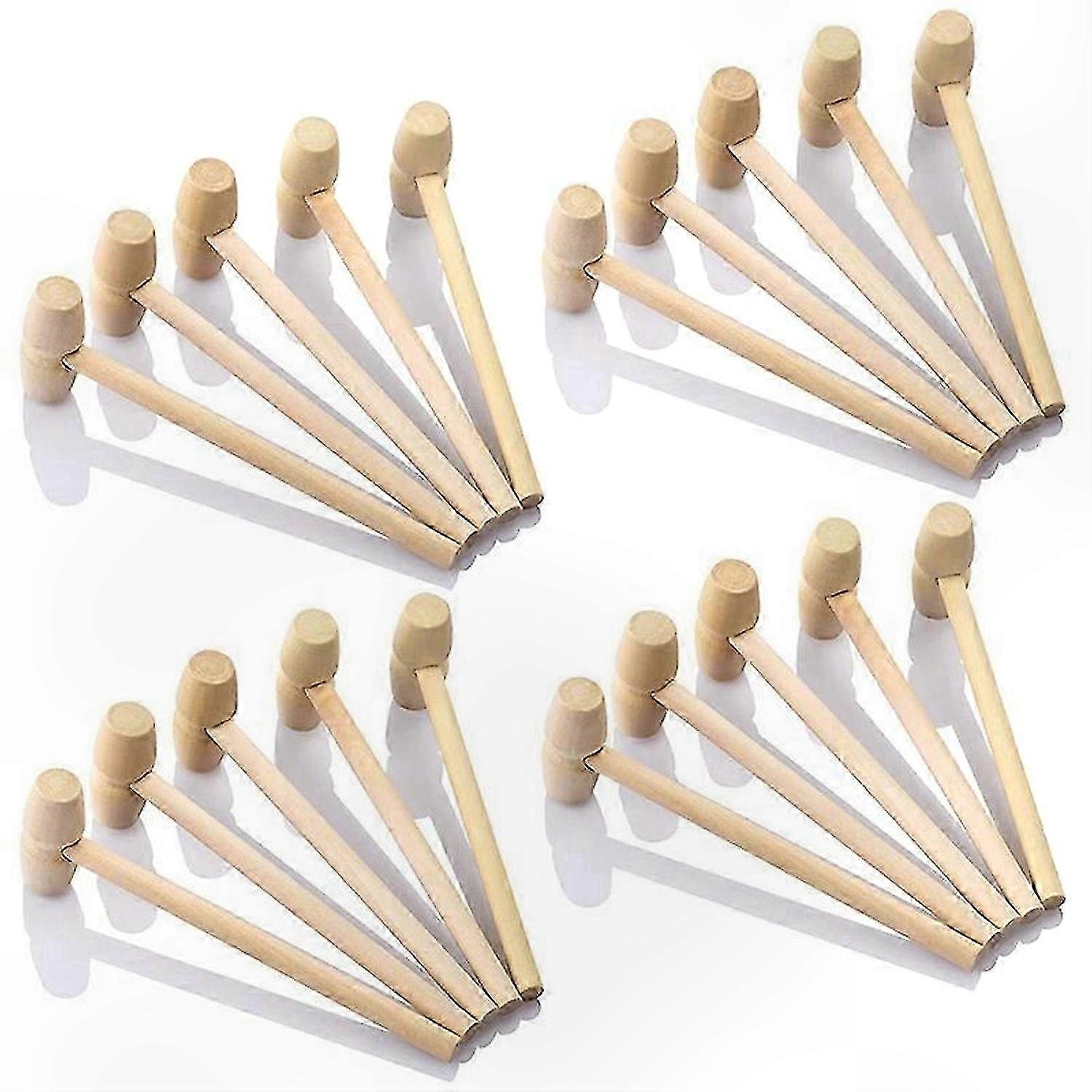 20 Pieces Wooden Mallets, Multi-Use Solid Tool for Crafting and Baking