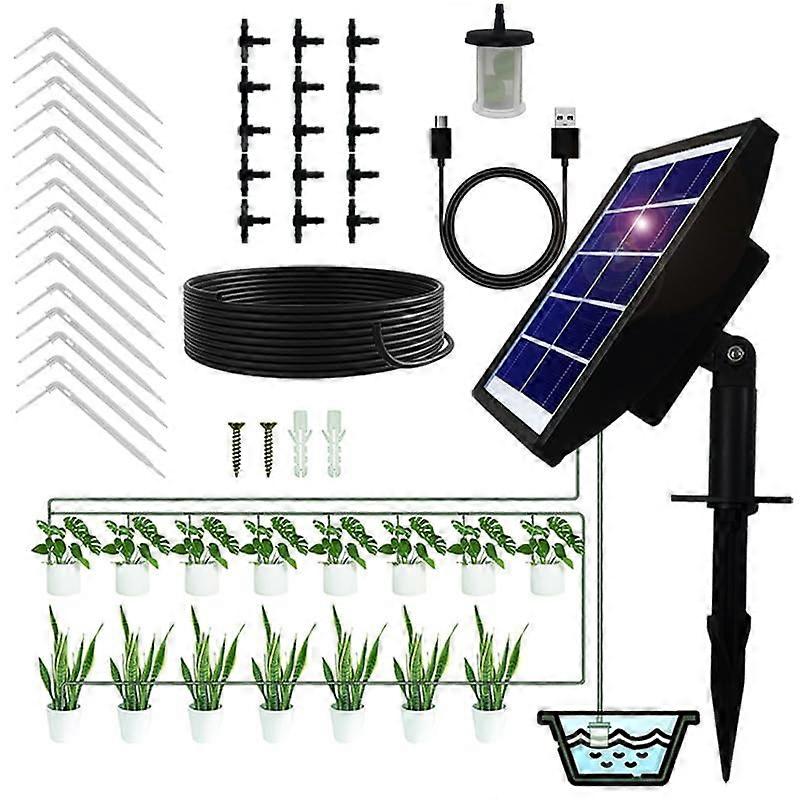 Solar Powered Irrigation System with Automatic Daytime Watering, Compact EasyInstall Red Kit