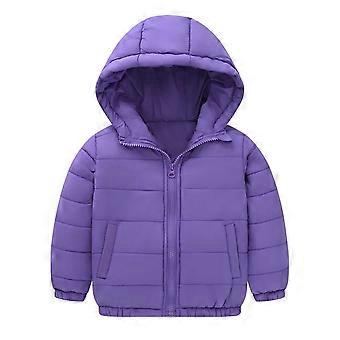 Jaqueta infantil de inverno acolchoada com capuz, bolso e zíper – Casaco corta-vento para meninos de 4 a 5 anos, compatível com outras roupas de inverno infantis.