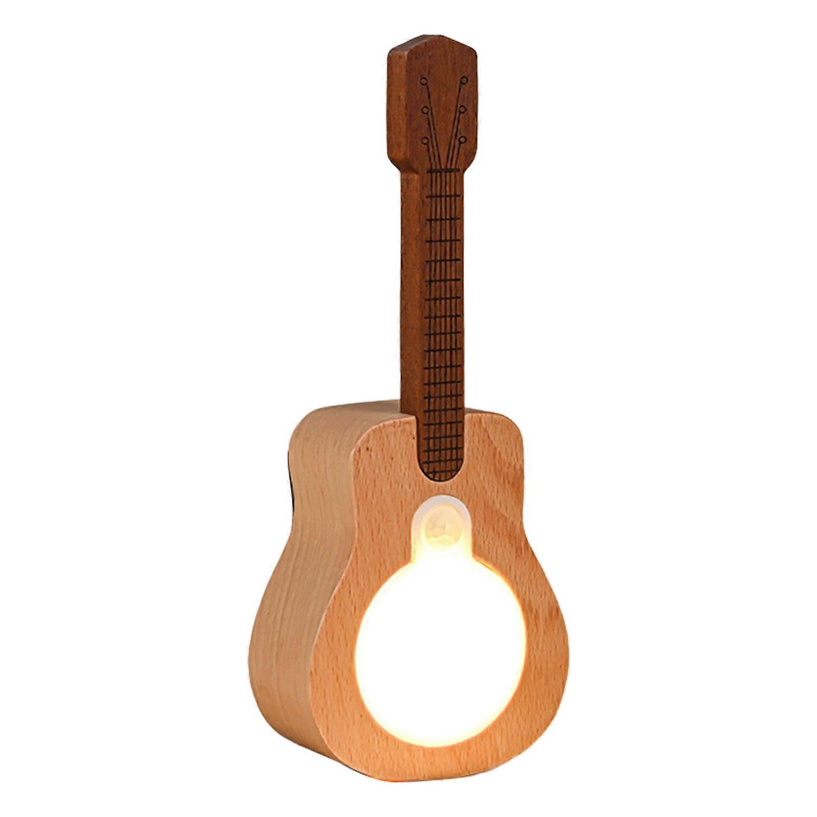 Guitar Shape Night Light Wireless Motion Sensor Rechargeable LED Light with Multi-Color Modes