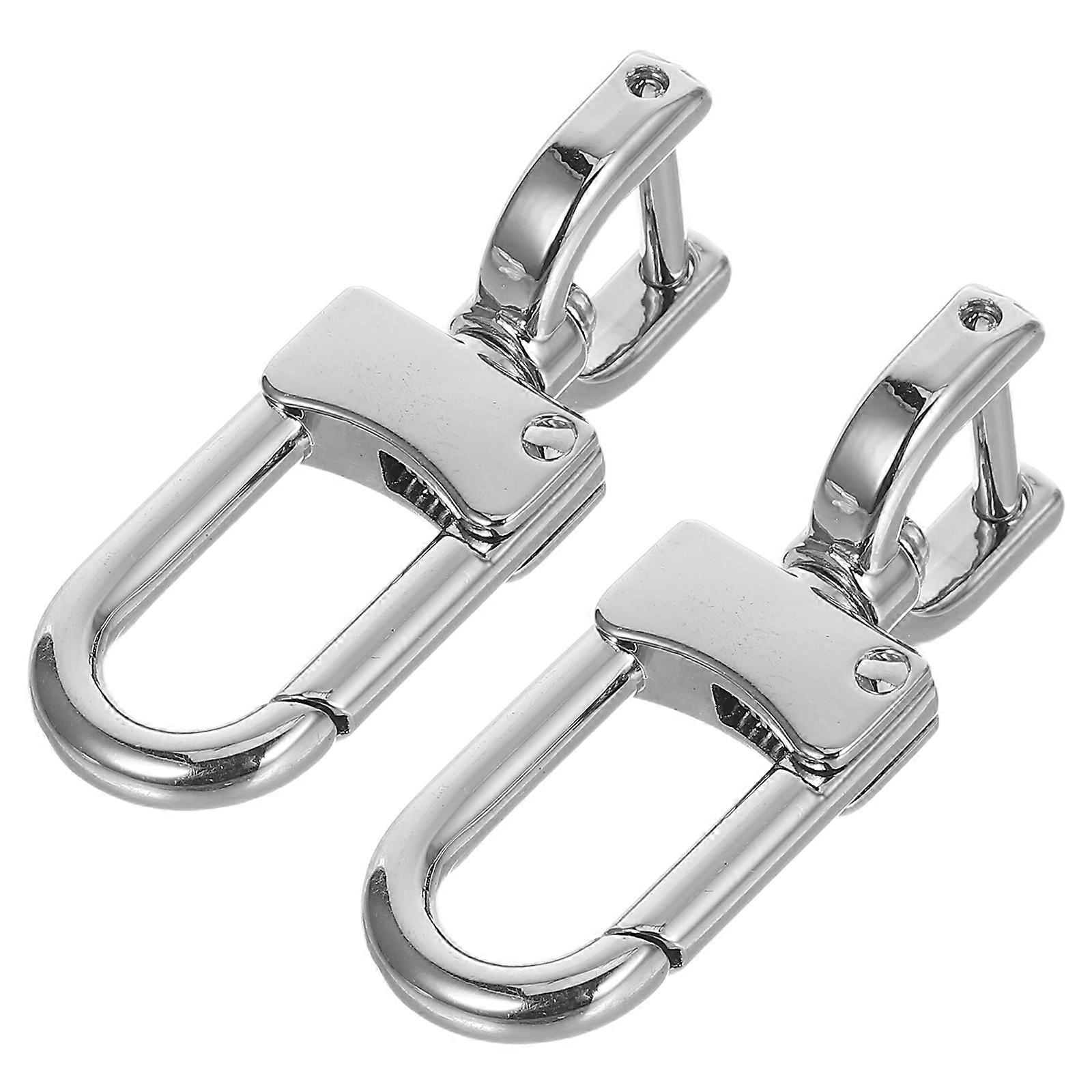 Silver Metal Snap Hook Set for Purses with Screwdriver 4Pcs