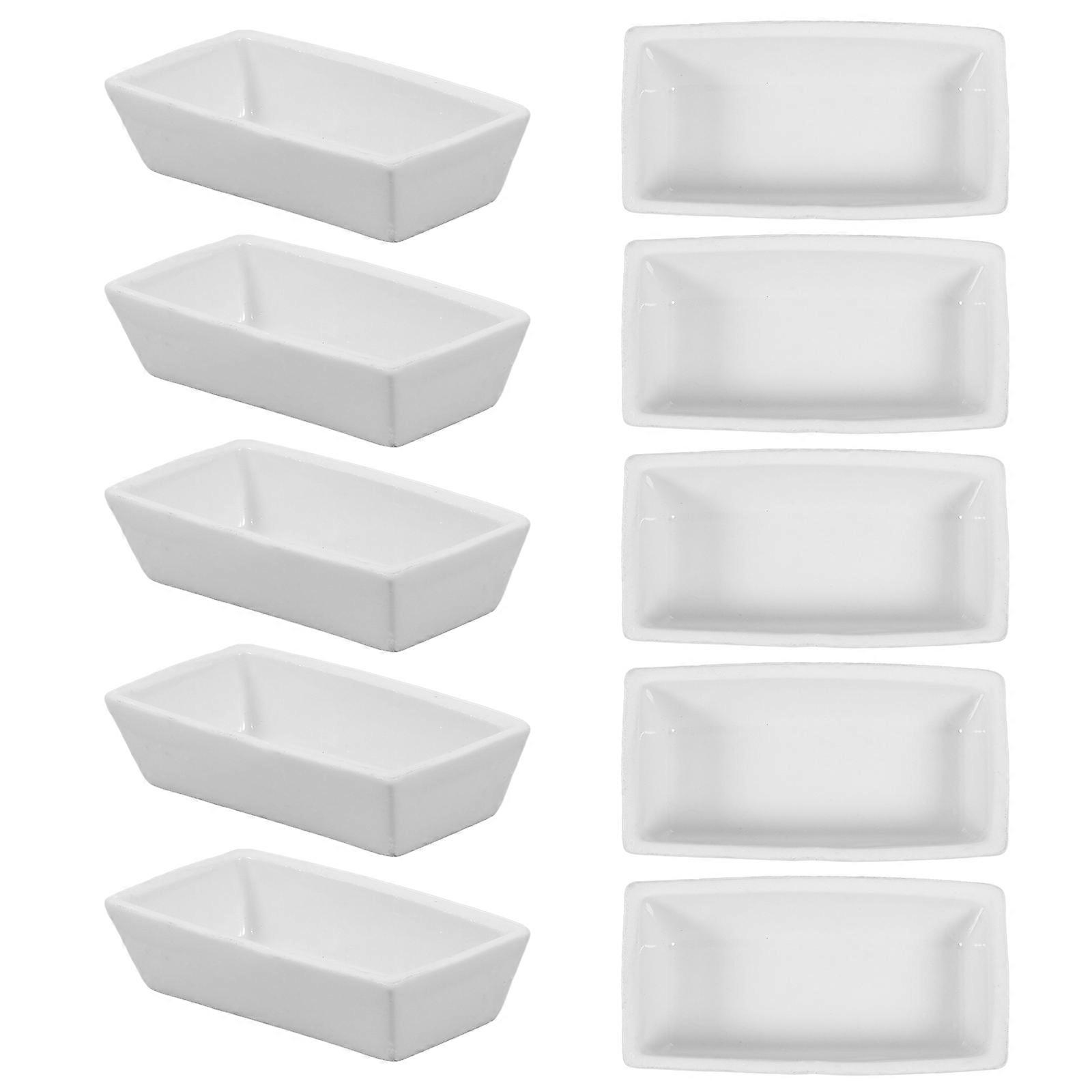 High Temperature Ceramic Ash Dish for Lab Use 10Pcs Ceramic Burning Holders