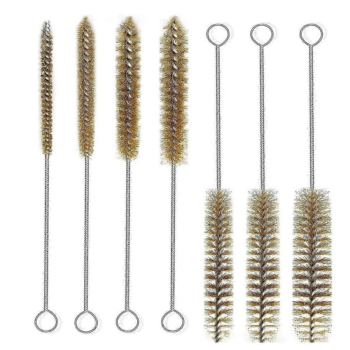 Multi-Purpose Brass Wire Brush Set for Tubes and Bottles 3pcs
