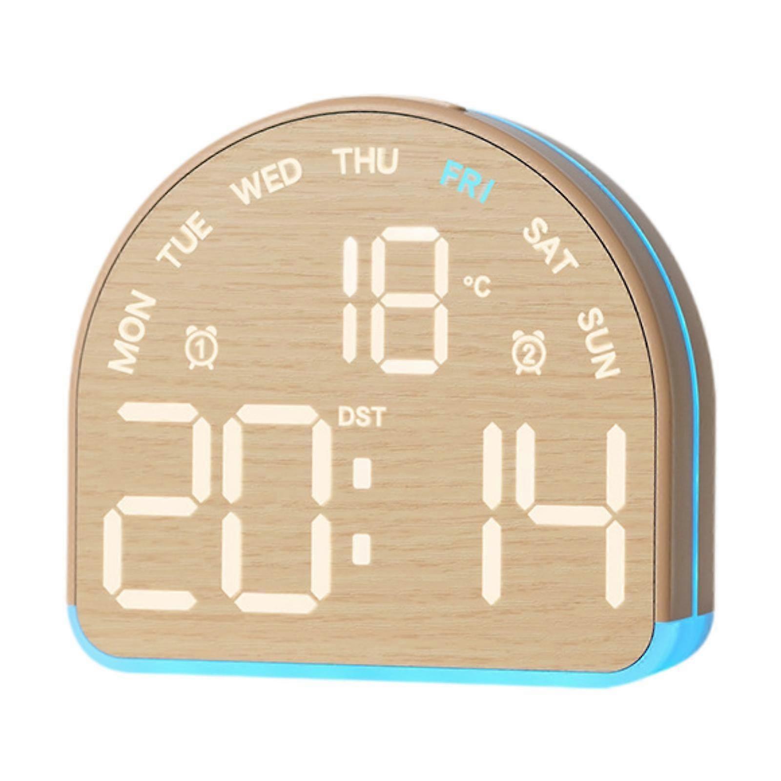 Alarm Clock Digital Display Decor Stylish Adjustable Brightness Clock with Time