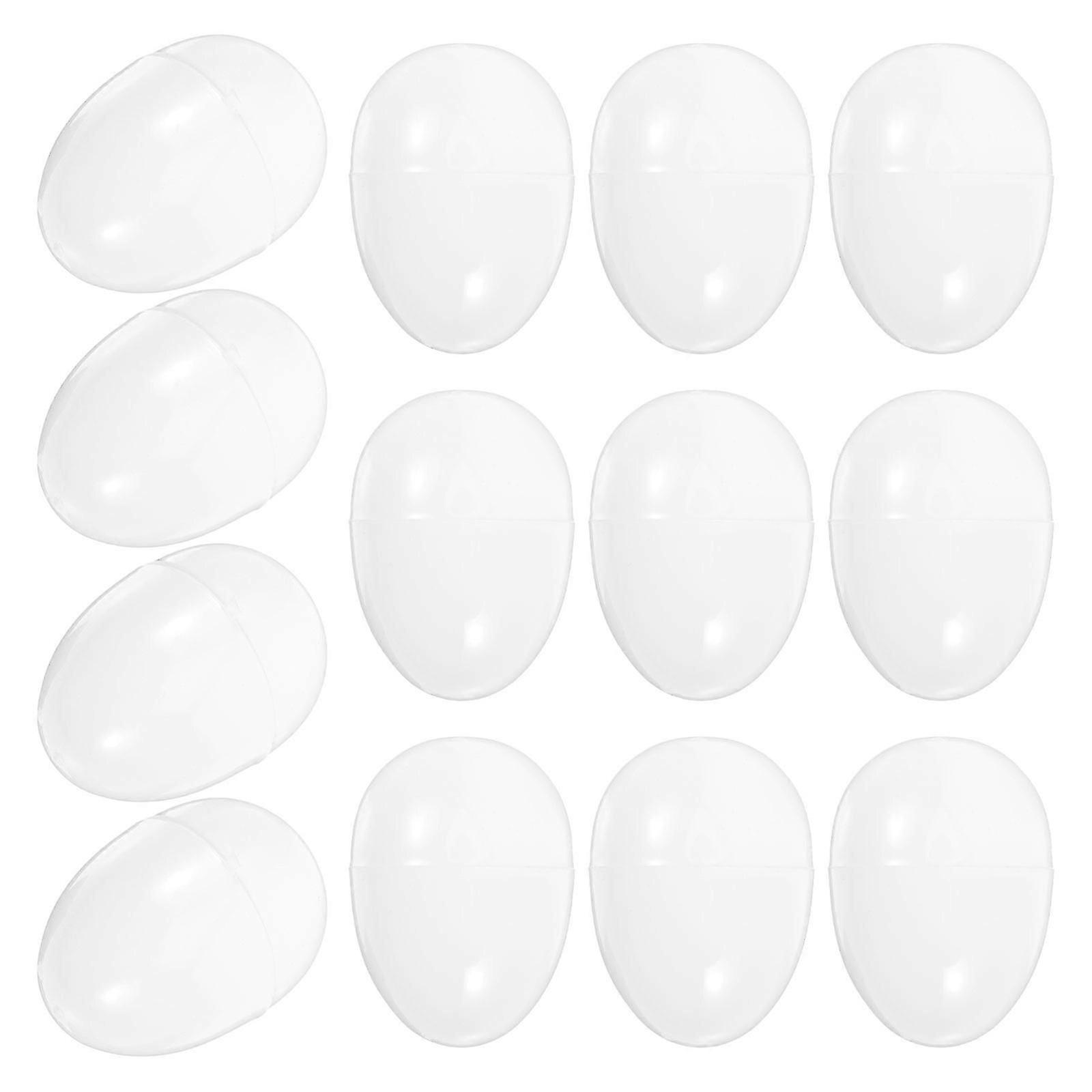 White Easter Egg Ornaments DIY Decoration Openable 20Pcs Pack