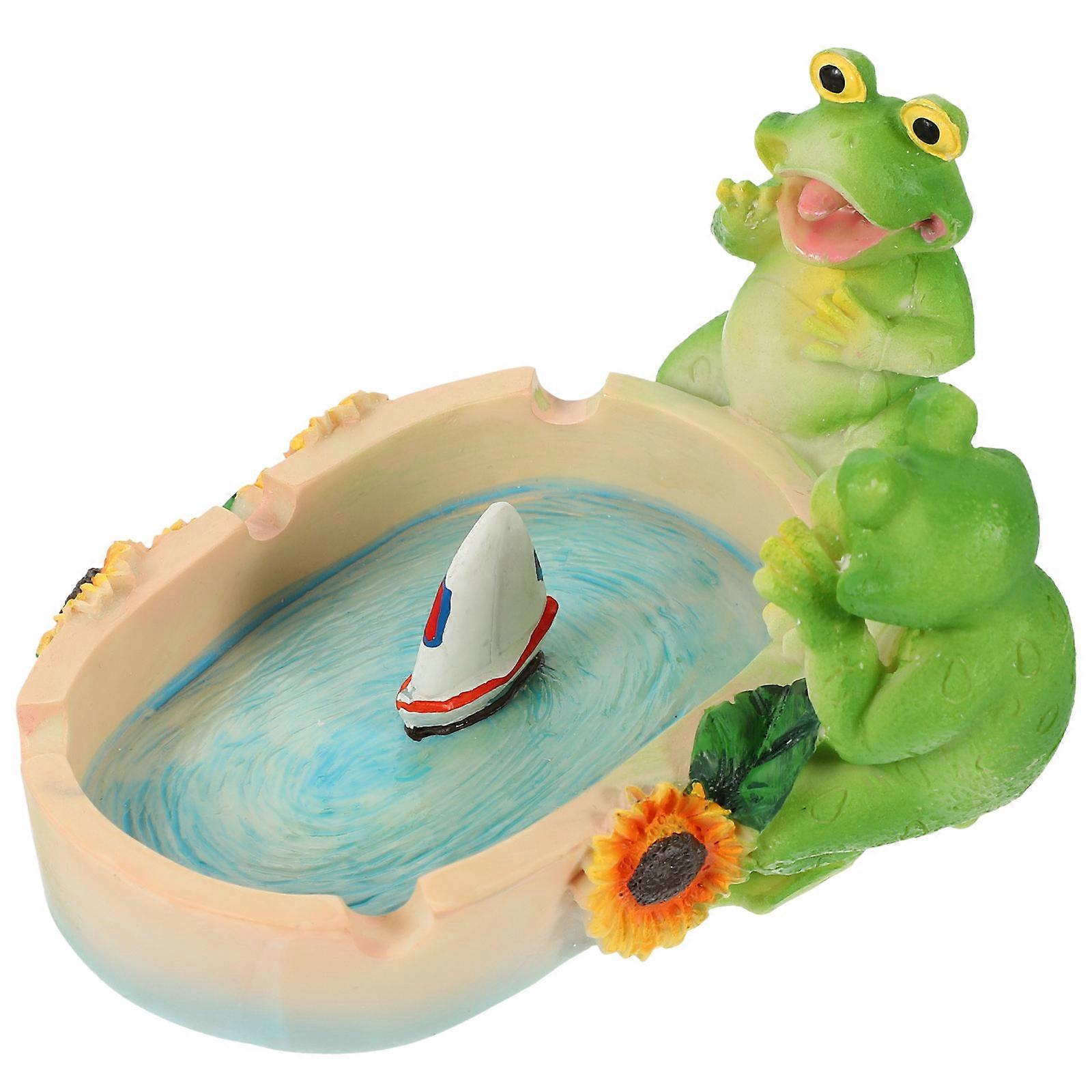 Resin Ashtray Creative Frog Pattern Desktop Ashtray Decorative