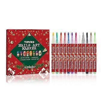 Set de rotuladores 3D para decoración de uñas navideñas: pinturas acrílicas, delineadores y rotuladores para crear tus propias uñas navideñas.