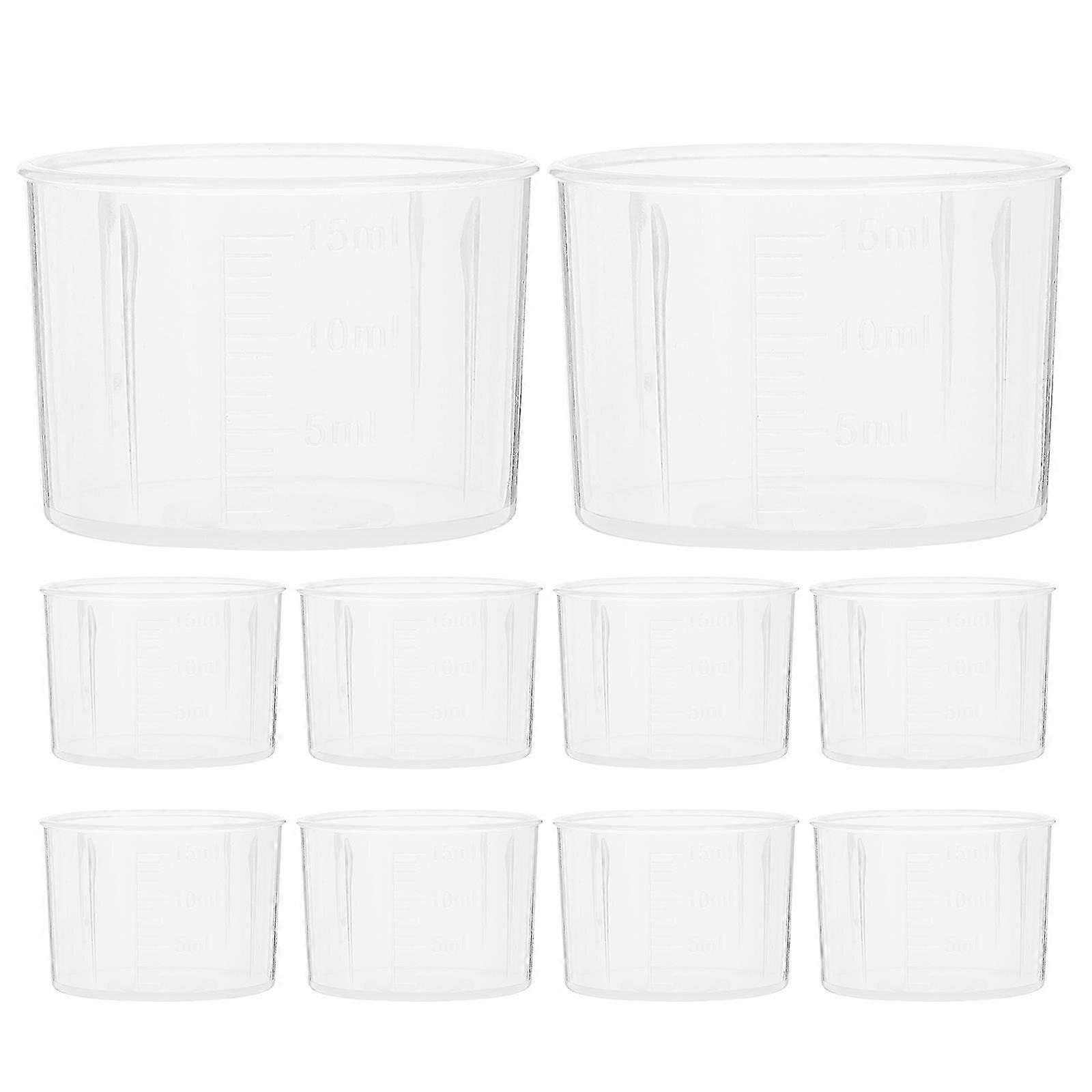 Transparent Measuring Cup Plastic Beaker for Measuring 10Pcs Lab Liquids