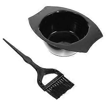 Hair Dyeing Brush and Bowl Kit compatible with Salon Use with Safe Light PP Nylon Material Black compatible with All Hair Types