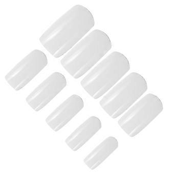 600 Pcs False Nails Clear Nail Tips French Nail Tips (White)