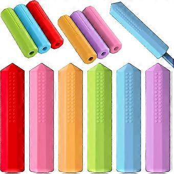 6pcs Pencil Toppers Set Silicone Pencil Toppers, Sensory Chew Pencil Chewable Pencil Toppers Autism Chew Toys