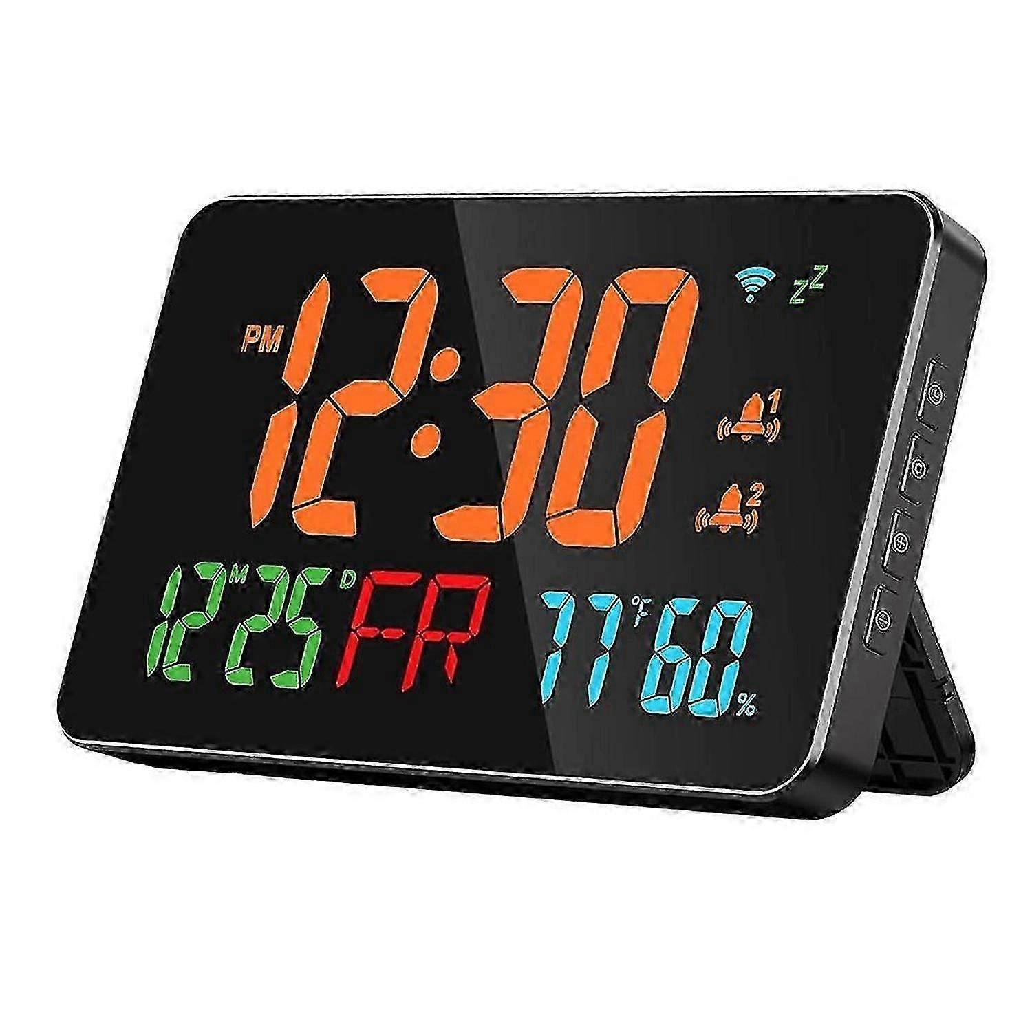 Digital Clock Alarm Clock WiFi Clock,B