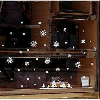 Snowflake Tree Electrostatic Sticker Window Glass Wall Stickers Home Decals Decoration New Year Wallpaper - -