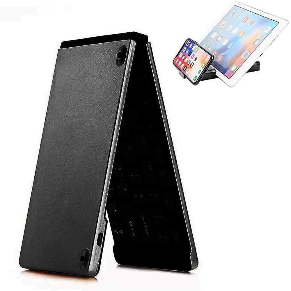 Dual Folding Wireless Bluetooth Keyboard, Mini Wireless Keyboard compatible with IOS iPad, Android Tablet, Windows PC, etc.-black