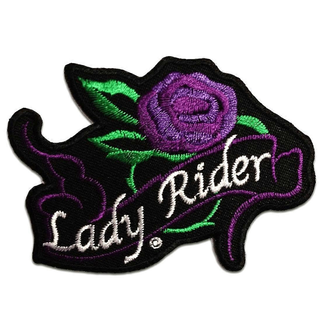 Patch / iron-on patch - Lady Rider Biker - multiple colours selectable - 9 x 7 cm - patch