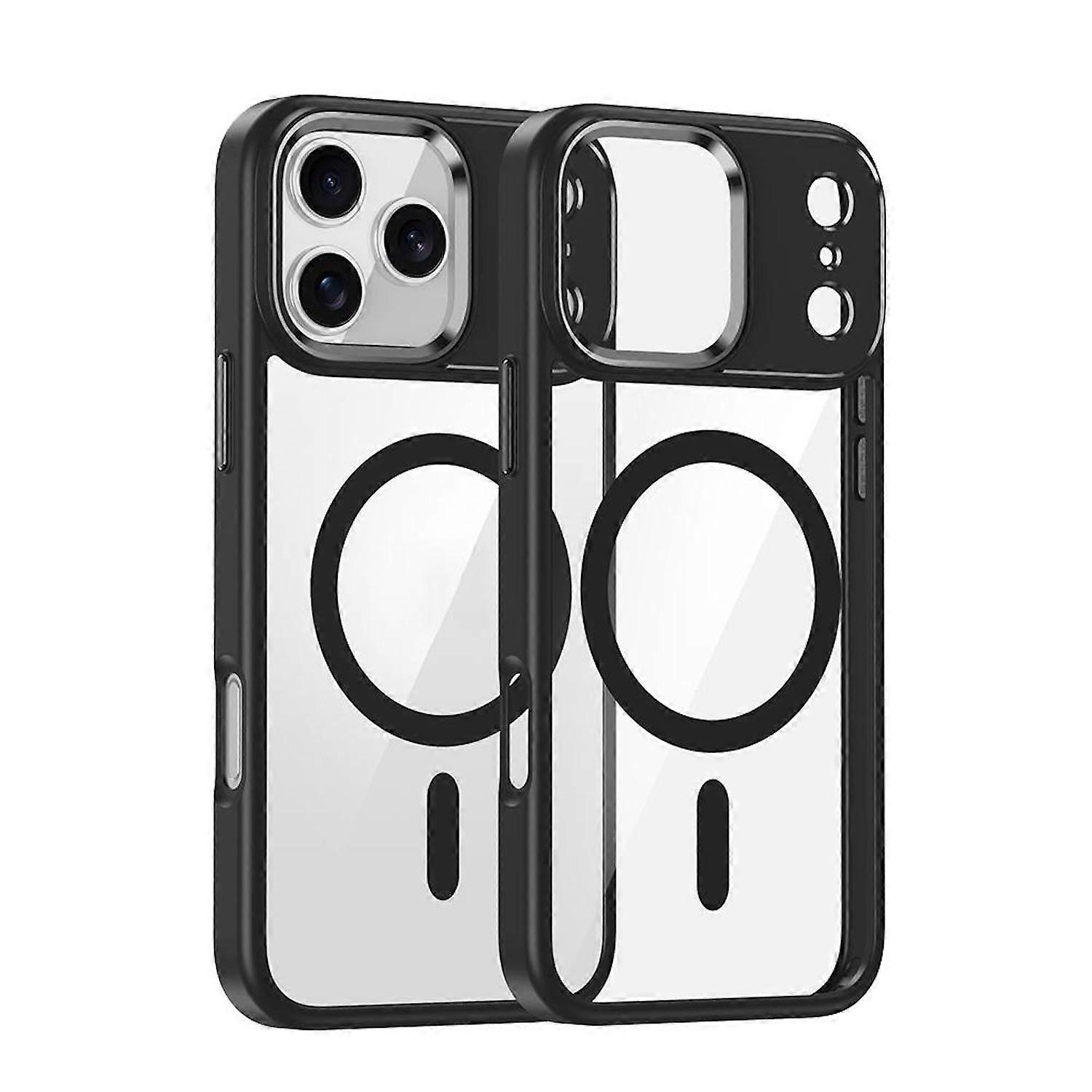 For Apple iPhone 17 Pro Camera Ring MagSafe TPU Hybrid Protective Case Black