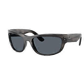 Ray-Ban RB2289 Mega Balorama 1404R5 Full Rim Striped Grey Unisex Wraparound Sunglasses UV3 Original