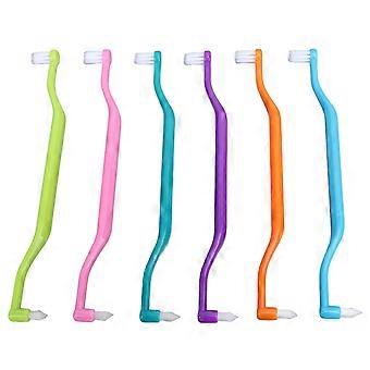 12Pcs Double Sided Cat Toothbrush Efficient Curved Handle Elastic Bristles Cat Teeth Cleaning Brush for Kitten Small Pet