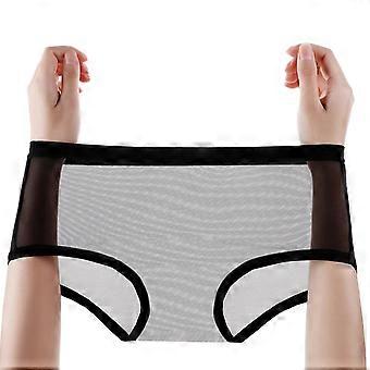 Transparent Panties for Women See Through Mesh Sheer Underwear Seamless Mid Rise Thin Briefs